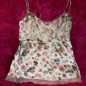 Gianni bini spaghetti strap blouse